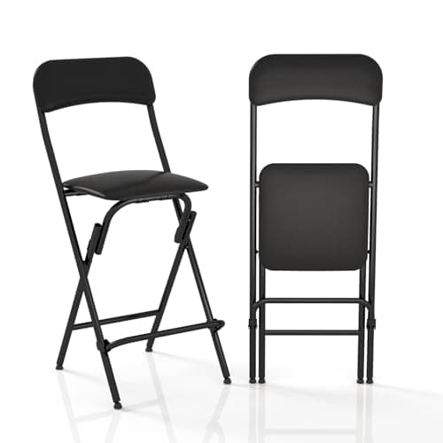VOLIX Folding Bar Stool with Back (25 in, set of 2)