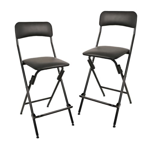 Amazon Basics Folding Bar Stool with Footrest (24 in, 300 lb)