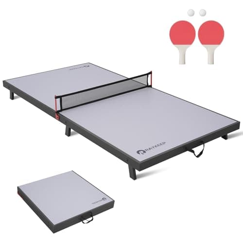 RAYKEEP Mini Foldable Ping Pong Table Topper with Net