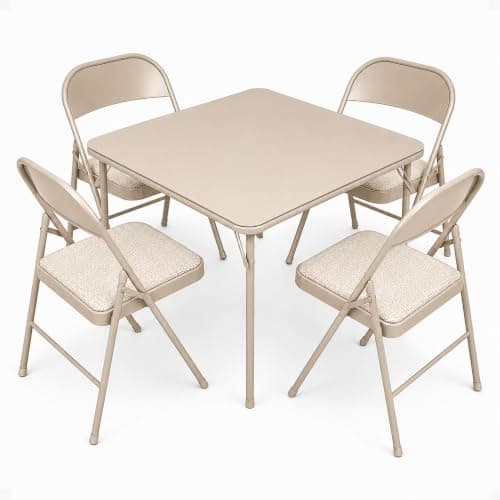 Sudden Comfort 5-Piece 34-in Square Folding Card Table Set