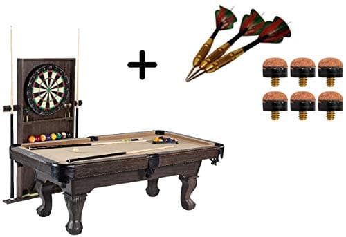Barrington 90-in Ball & Claw Leg Billiard Table (with cue rack + dartboard set)