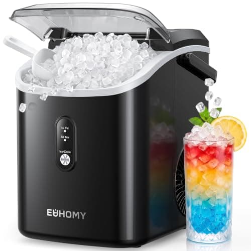 EUHOMY Countertop Nugget Ice Maker with Carry Handle (34 lb/day)