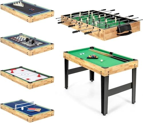 GYMAX 10-in-1 Combo Game Table (Foosball, Hockey, Pool, Ping Pong)
