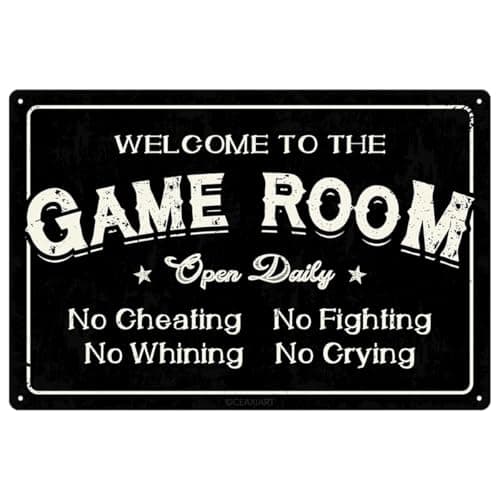 Vintage Game Room Metal Tin Signs (Wall Set)