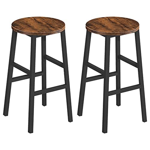 MAHANCRIS 24.4-in Industrial Bar Stools with Footrest (set of 2)