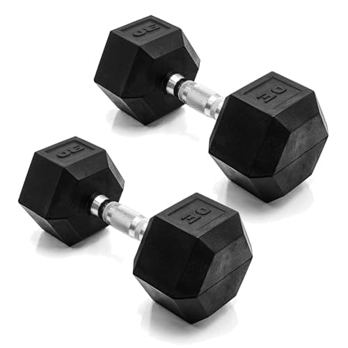 CAP 30 lb Rubber Hex Dumbbells (pair)