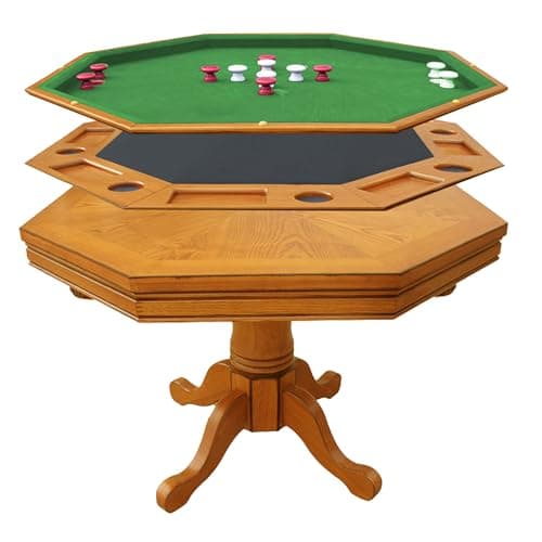 Hathaway Kingston 3-in-1 Octagon Poker, Dining & Bumper Pool Table