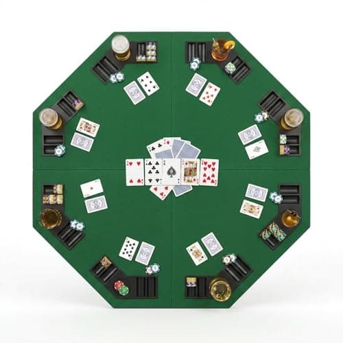 JOINLAUXE 48-in Octagon Folding Poker Table Top