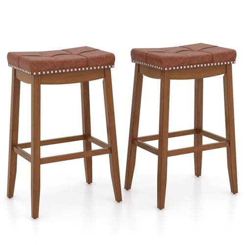 GIANTEX 29-in Saddle-Seat Bar Stools (set of 2)