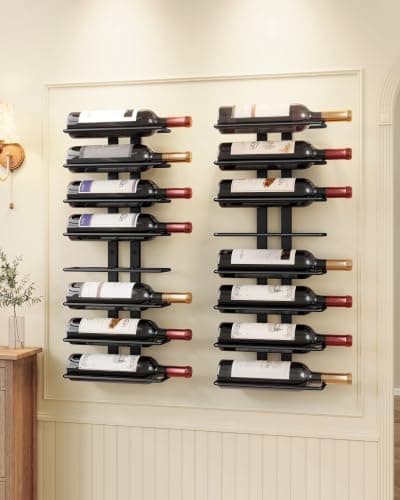 Hoctieon 8-Tier Wall-Mounted Wine Rack, 2-Set (16 bottle)
