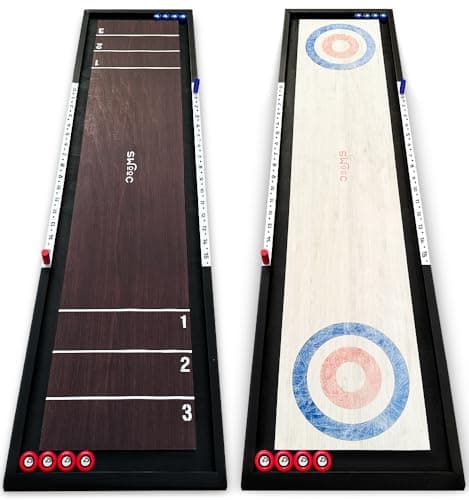 SWOOC 4 ft Solid Wood Tabletop Shuffleboard (2-in-1 curling)