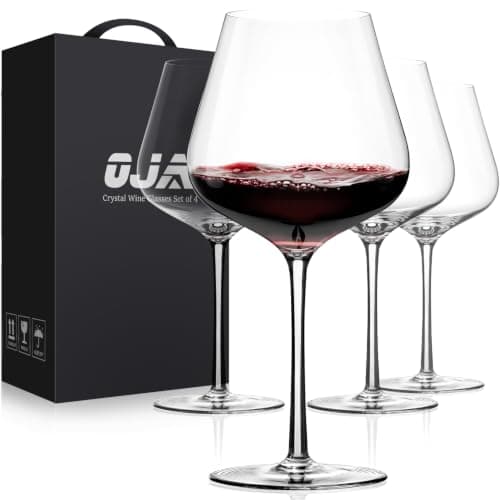 OJA Hand-Blown Crystal Red Wine Glasses, 23 oz (Set of 4)