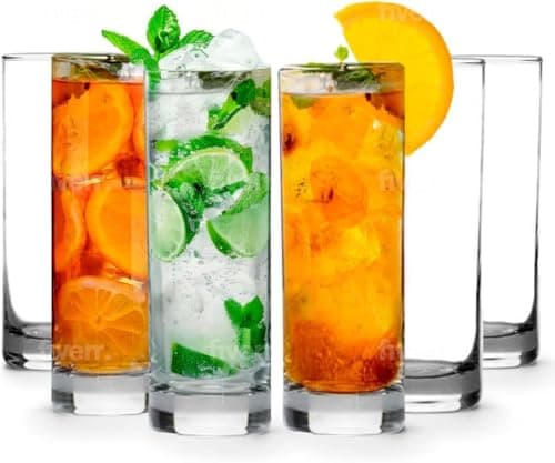 LEMONSODA Tom Collins Highball Glasses, 12 oz (set of 6)