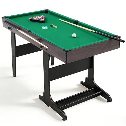 REAHOISY 53-in Folding Pool Table with Ball Storage