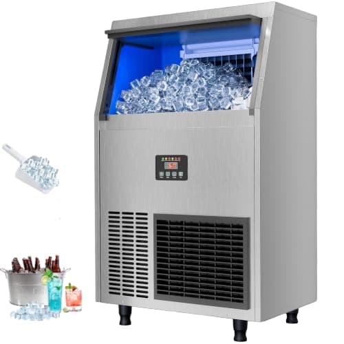 Coolake Commercial Undercounter Ice Maker (200 lb/24h, 50 lb bin)