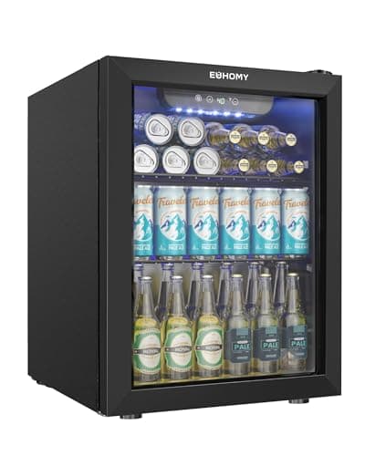 EUHOMY 68-Can Beverage Refrigerator (1.7 cu ft, glass door)