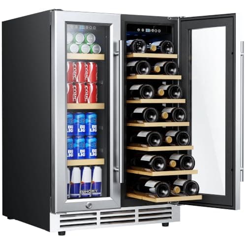 EUHOMY 24-in Dual-Zone Wine & Beverage Refrigerator