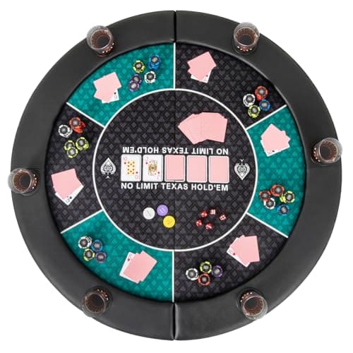 GIANTEX 48-in Foldable Round Poker Table Top (6 player)