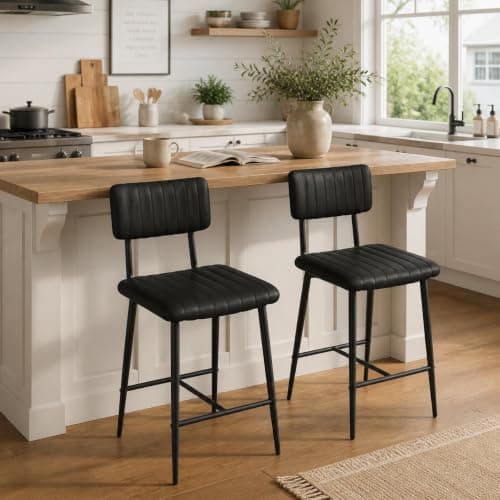 Takywep Counter-Height Bar Stools, 400 lb Rated (set of 2)