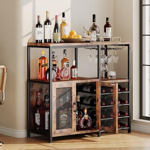 Homeiju Bar Cabinet with Wine Rack