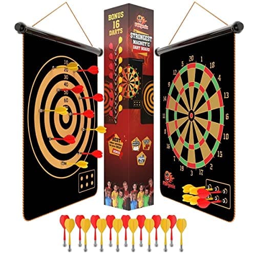 FUNGENIX Double-Sided Magnetic Dart Board (16 darts)